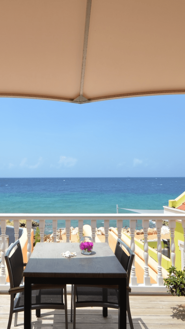 Sea view balcony of Apartment Soleil at Dushi Pietermaai, Curaçao